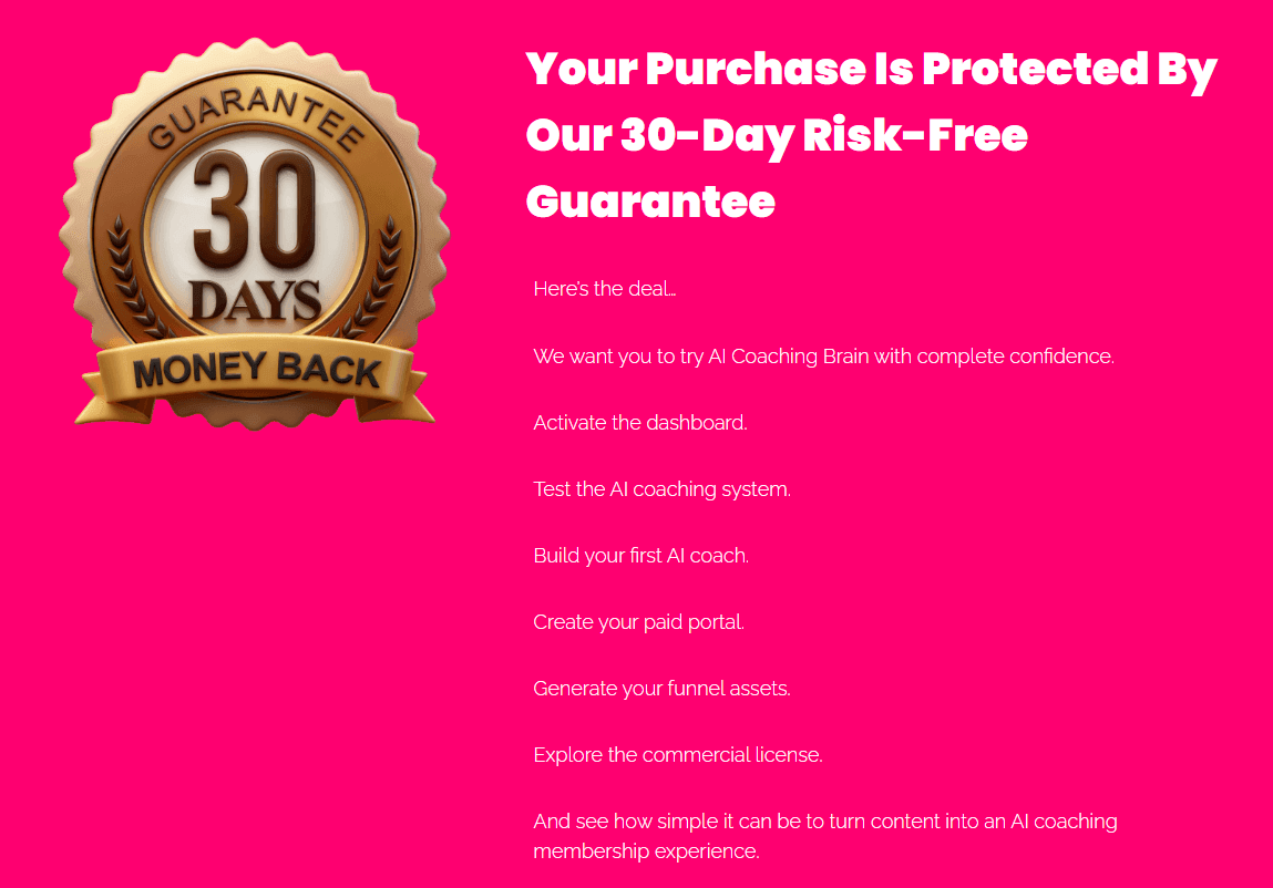 Money Back Guarantee