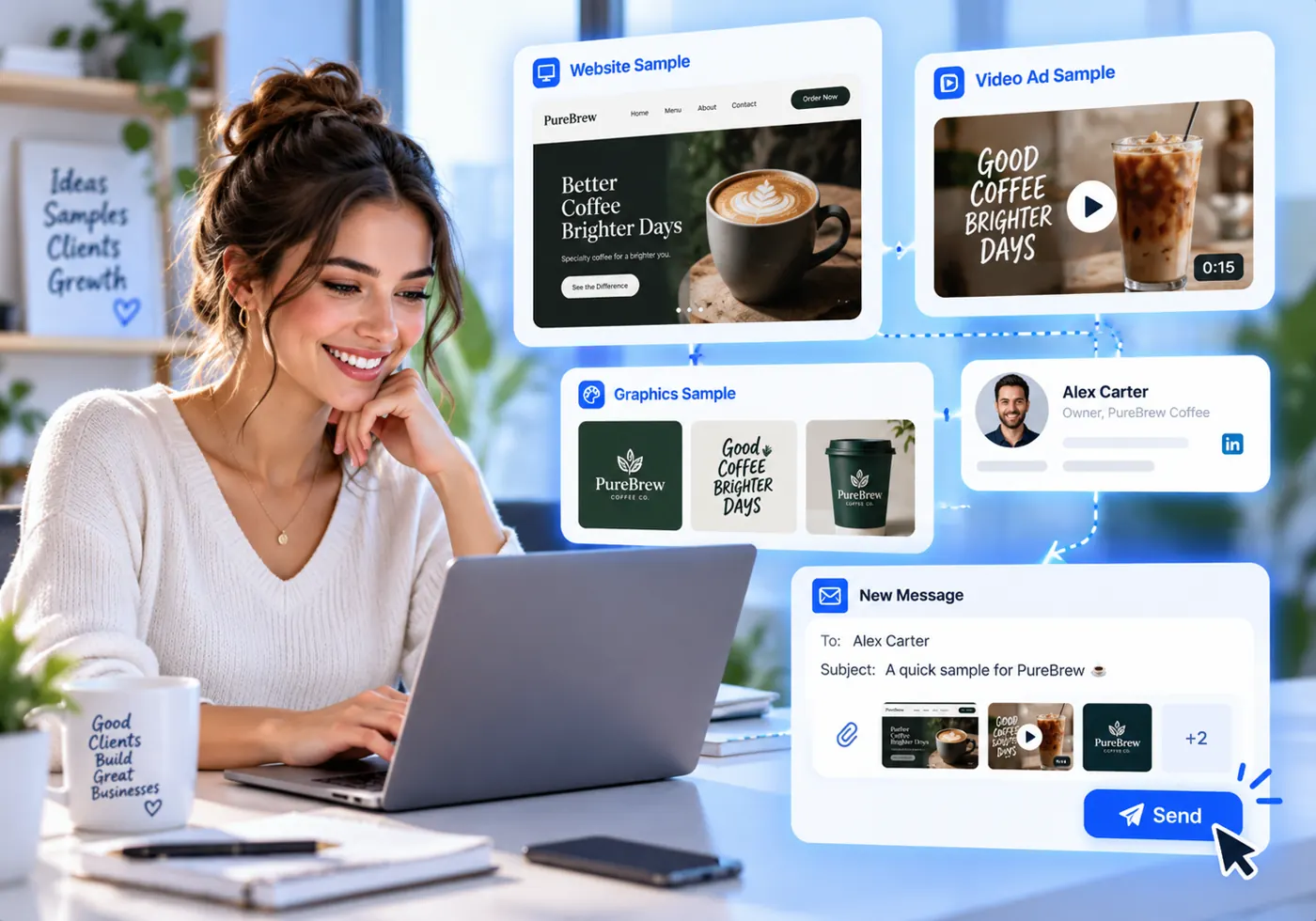 AstrAI vendor example of an AI-drafted personalized prospect message
