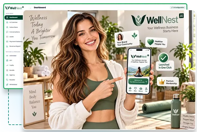 WellNest AI personal wellness member dashboard feature