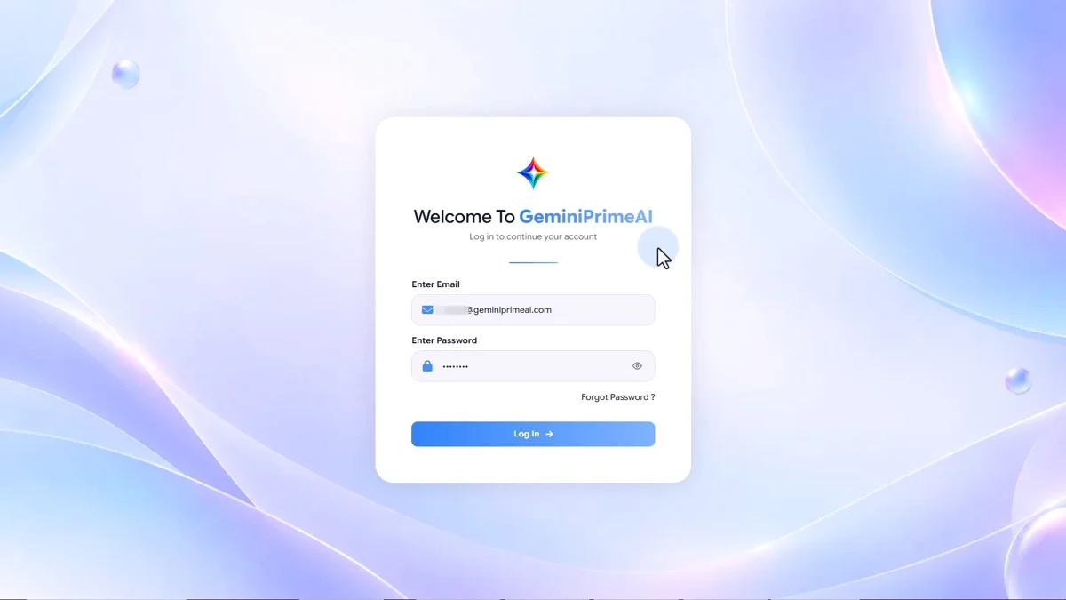 GeminiPrime AI login screen shown in the vendor training thumbnail